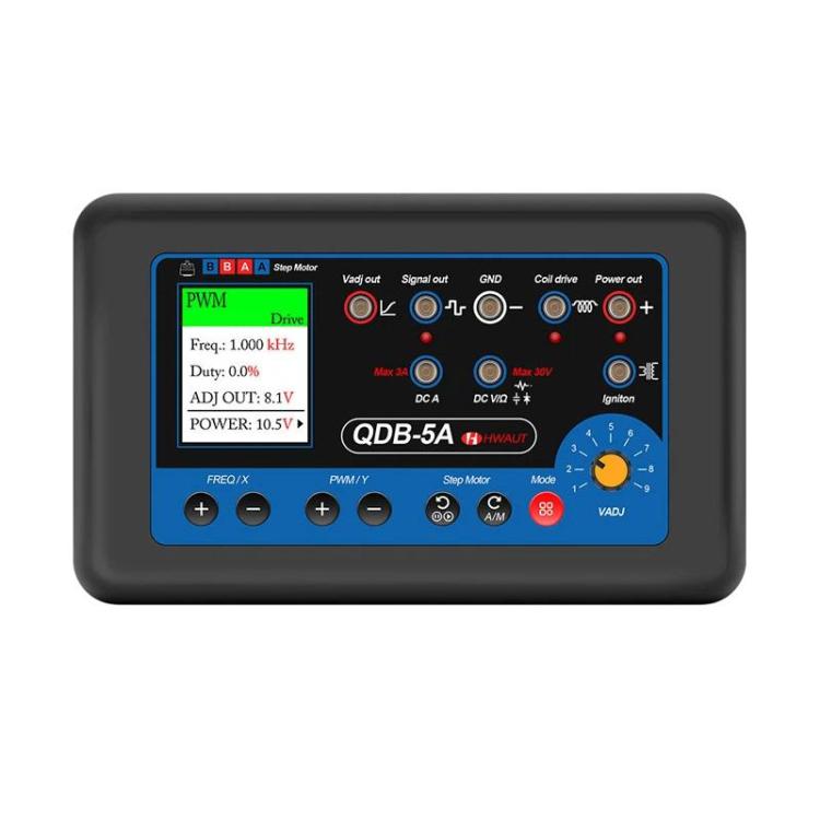 Automotive actuator drive detector oscilloscope with black body and blue TFT display