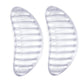 Pair of clear ridged anti-slip insoles with textured tread pattern