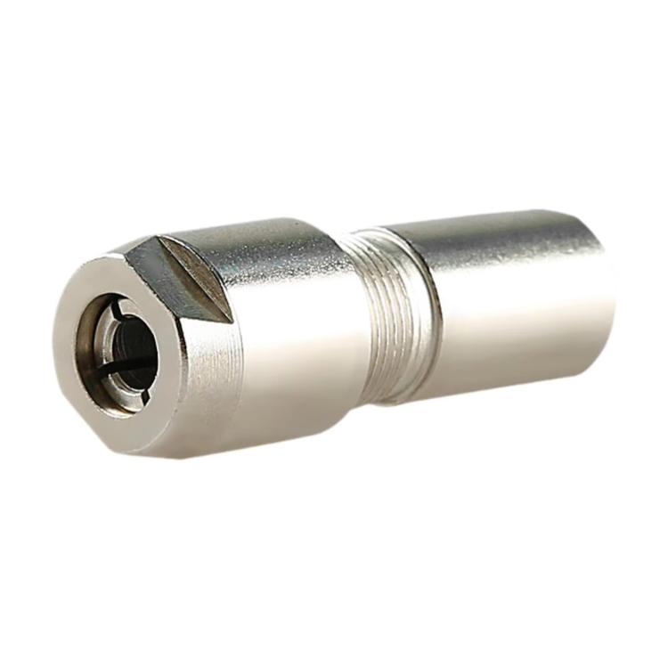 Metal grinder conversion chuck adapter, hex socket opening and serrated ring collar