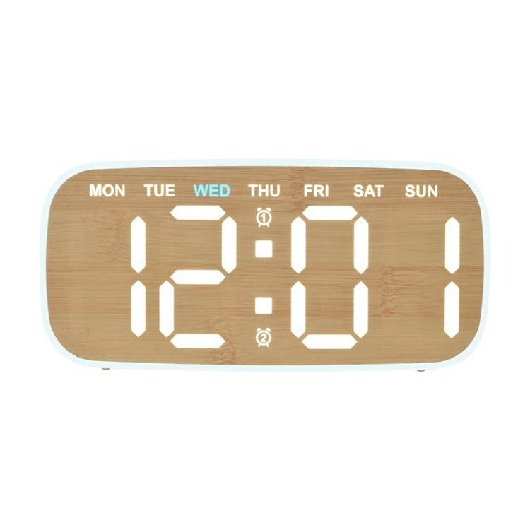 Modern Digital Wall Clock & Desk Clock LED Large Display with Date, Week, Temp, Adjustable Brightness Decorative Silent Clock