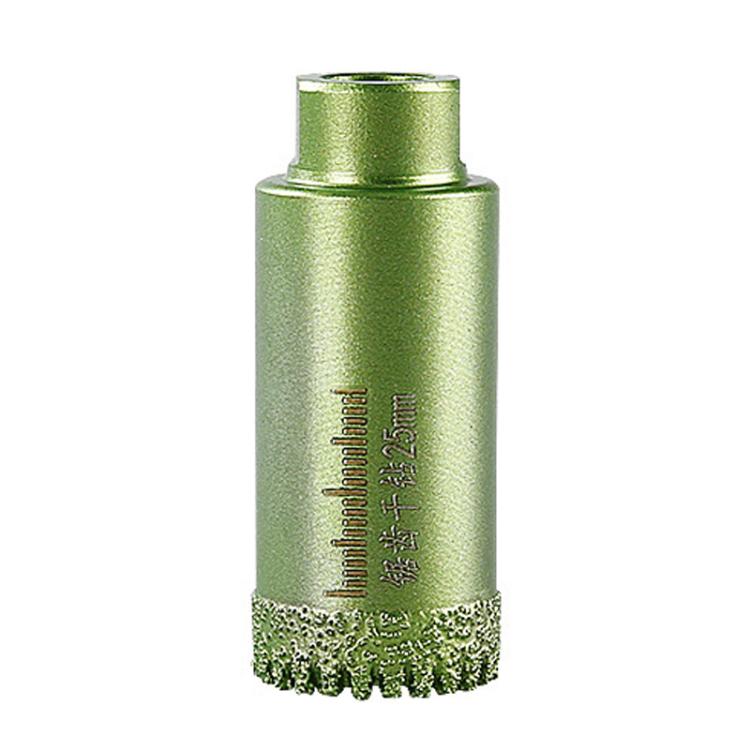 25mm tile hole saw drill bit with serrated carbide rim, green metal body