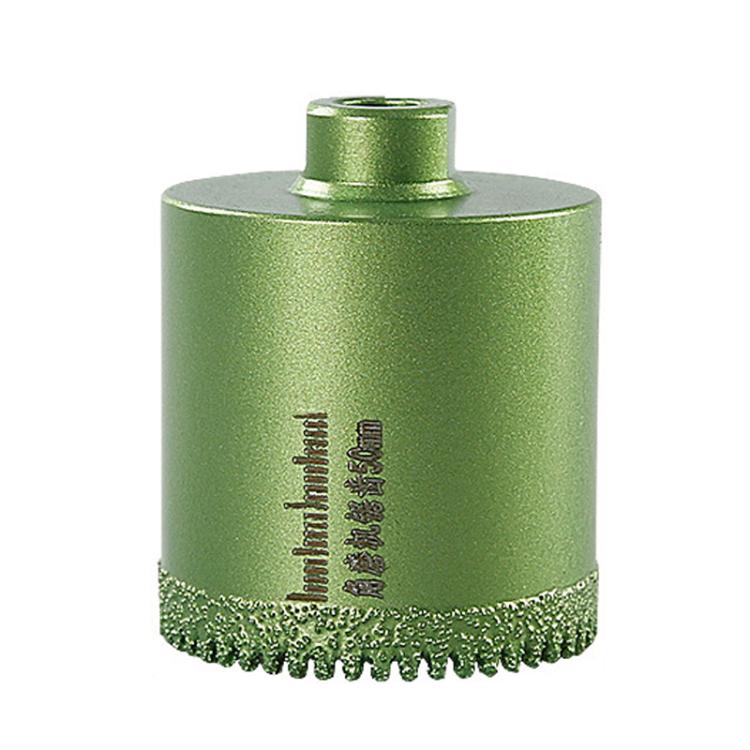 50mm tile hole saw drill bit with serrated carbide rim, green metal body
