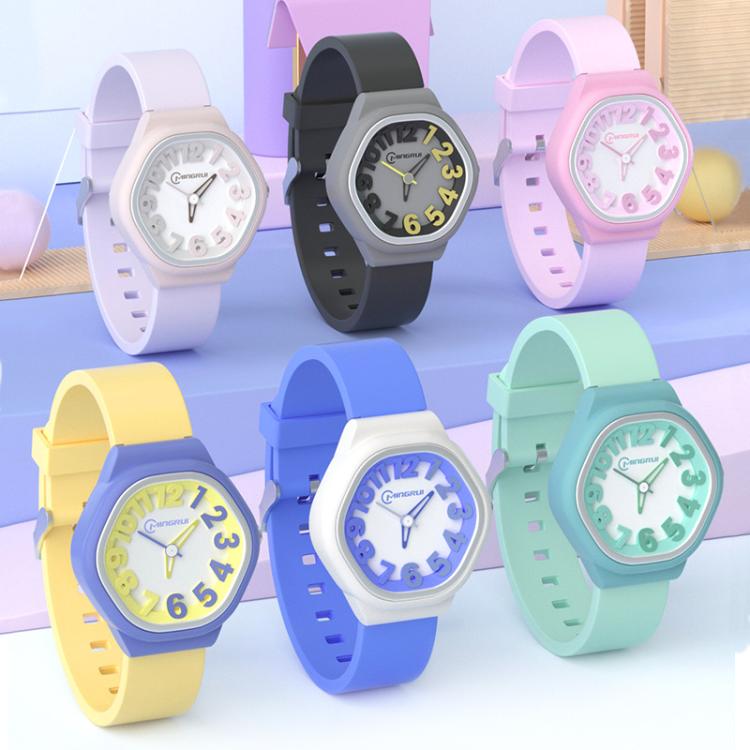 Assorted kids analog watches with colorful silicone straps and round dials