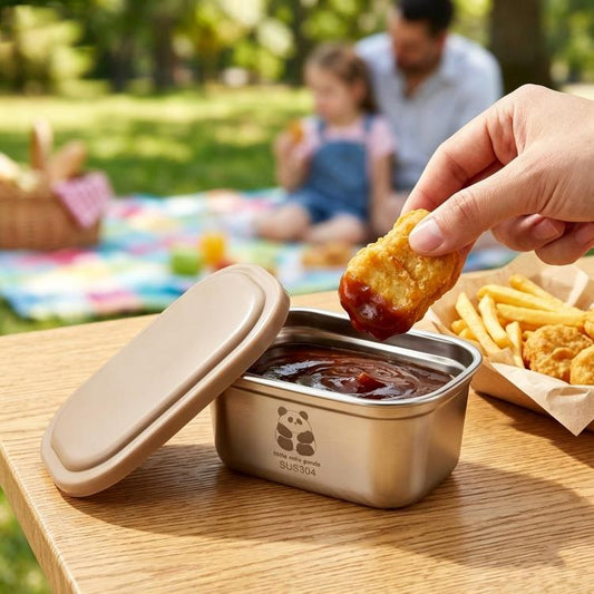 LsCook 304 Stainless Steel Salad Bowl With Lid Mini Airtight Condiment Container