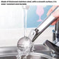 Stainless steel ice cream and fruit ball scoop dispensing in kitchen sink