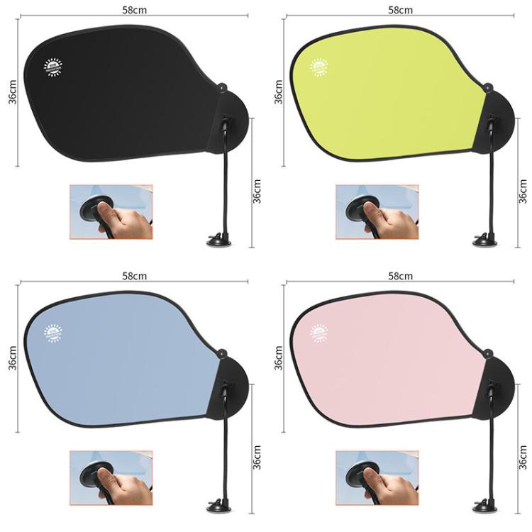 Car windshield sunshade set: black, green, blue, and pink panels with suction base