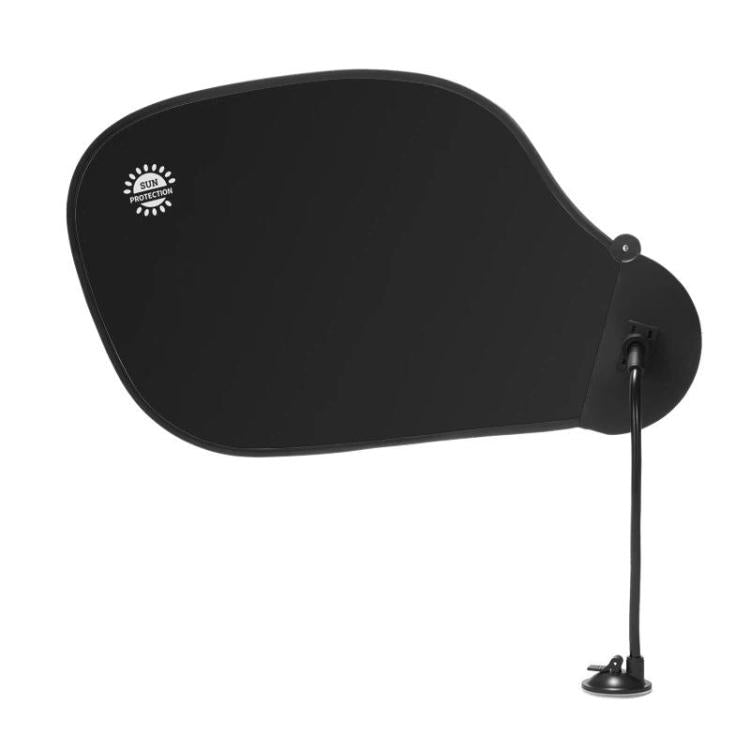 Black car sunshade with suction cup stand, anti-glare coverage for side windows