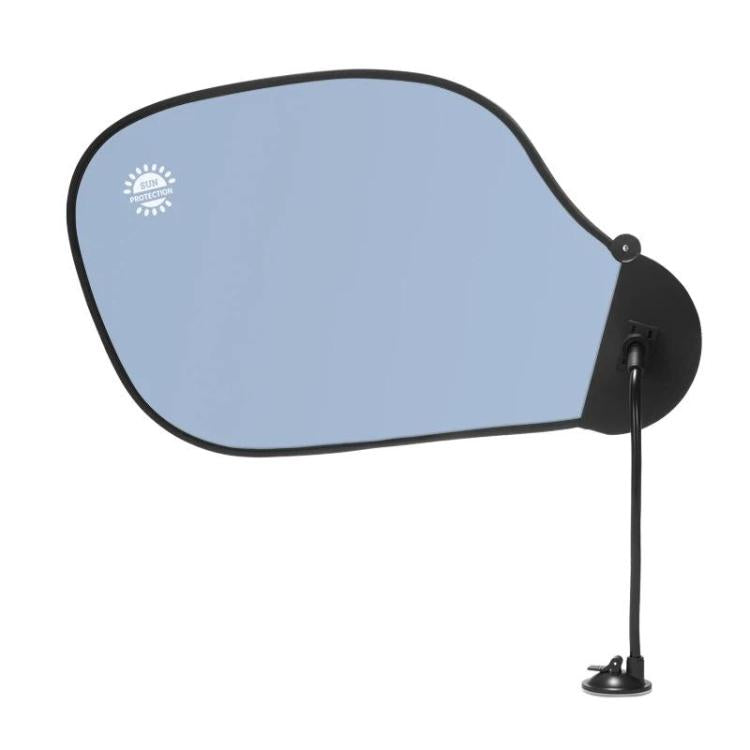 Blue car sunshade with suction cup stand, anti-glare coverage for side windows