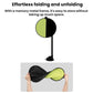 Folded car sunshade with suction cup base for compact storage and travel