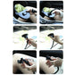 Car sunshade being attached to window with suction cup stand and hand mounting