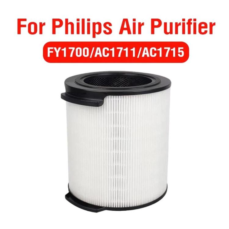 Air purifier filter cartridge with white pleated cylinder and black base