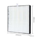 Air purifier filter with white pleated media, dark frame, 254x280x43 mm