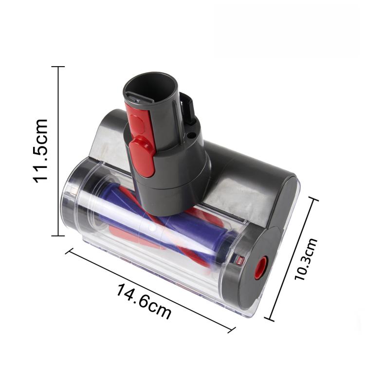 Dust removal mini motorized tool with transparent front and size indicators (11.5in tall)