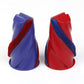 Dual soft roller heads with blue and red brush covers