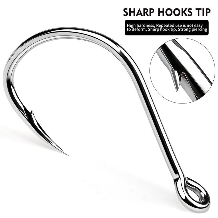 Macro view of a shiny silver fish hook tip, sharp needle point and barbed barb