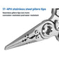 Stainless steel lure pliers with durable tips and circular pivot ring