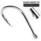 Octopus circle fishing hook tip with barbed barb, polished silver finish