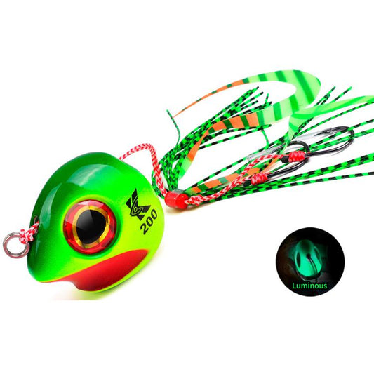 KATYUSHA Kabura Snapper Jig Head 3D Bionic Eyes Tai Rubber Lead Jigs for Bottom Fishing, Grouper, Sea Bream, 60G, 80G, 100G, 120G, 150G, 200G