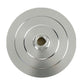 Round aluminum grinding disc face with central threaded hole and outer ring groove