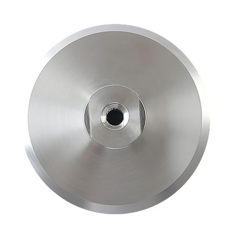 Aluminum alloy self-adhesive grinding tray, brushed silver disc with center hole