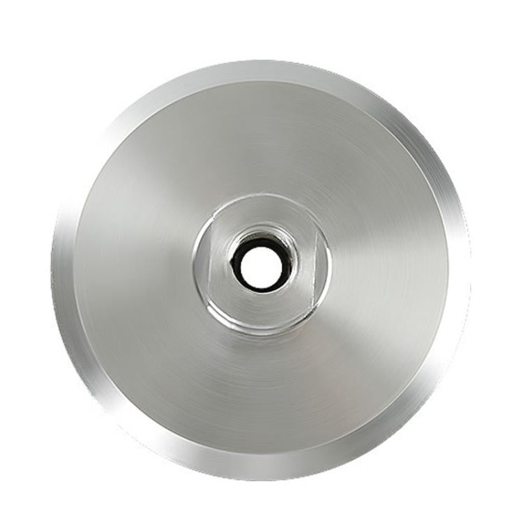 Aluminum alloy self-adhesive grinding tray, brushed metal disc with center hole and ring