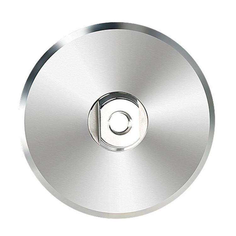Aluminum alloy self-adhesive grinding tray, silver disc with black outer rim and recessed center ring