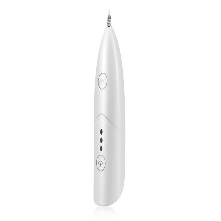 White mini beauty pen with needle tip and control buttons for mole removal