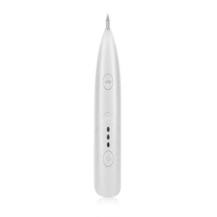 White mole removal pen with indicator buttons and visible needle tip