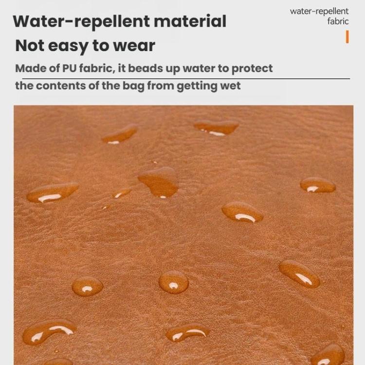 Water-repellent PU fabric swatch with droplet pattern for protective shoulder bag material