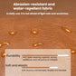 Tan textured leather-look fabric with visible water-drop speckles
