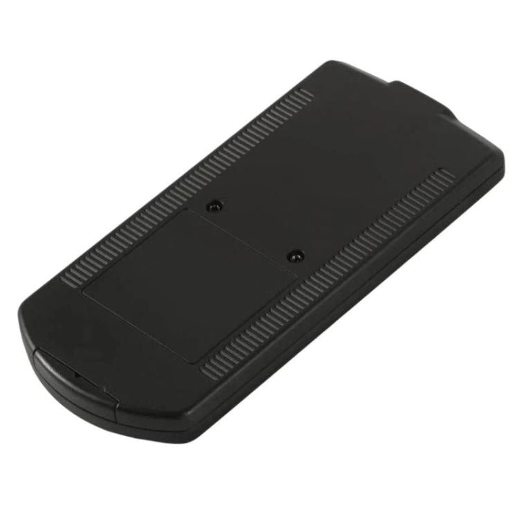Black car audio DVD remote controller back panel with vented grip and screw cover