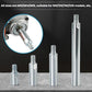 Metal angle grinder extension shafts with threaded ends in multiple heights