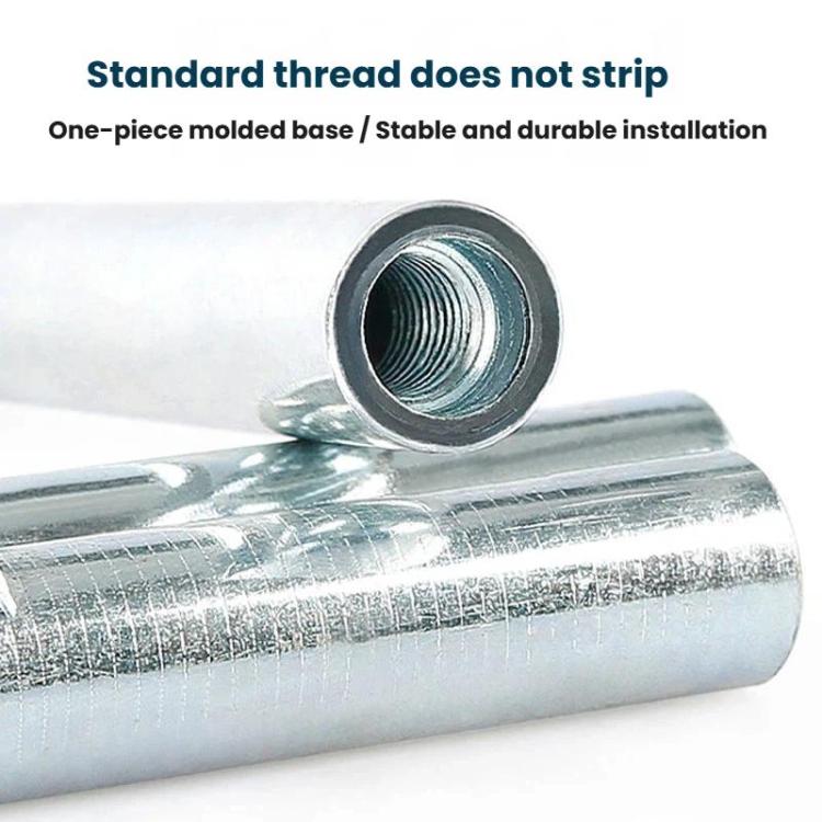 Angle grinder extension shaft with internal threaded socket and external threads