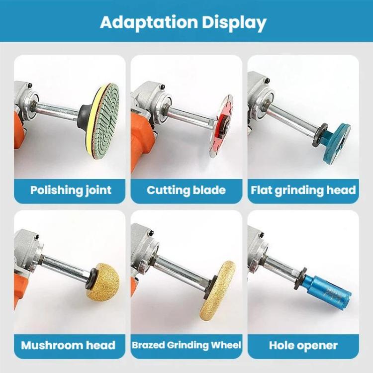Angle grinder extension rod with various grinding head attachments