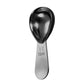 Black coffee measuring spoon with 15ml scale markings, oval bowl and tapered handle