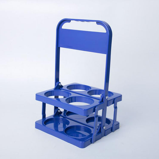 4-Hole Foldable Beer Bottle Carrier Portable Plastic Beverage Caddy with Handle Collapsible Drink Holder Organizer for Wine, Soda, Cocktails