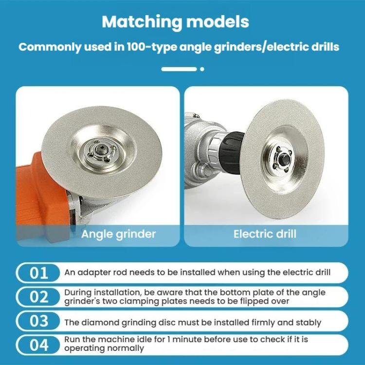 Grinding disc with center adapter shown for angle grinder and electric drill use