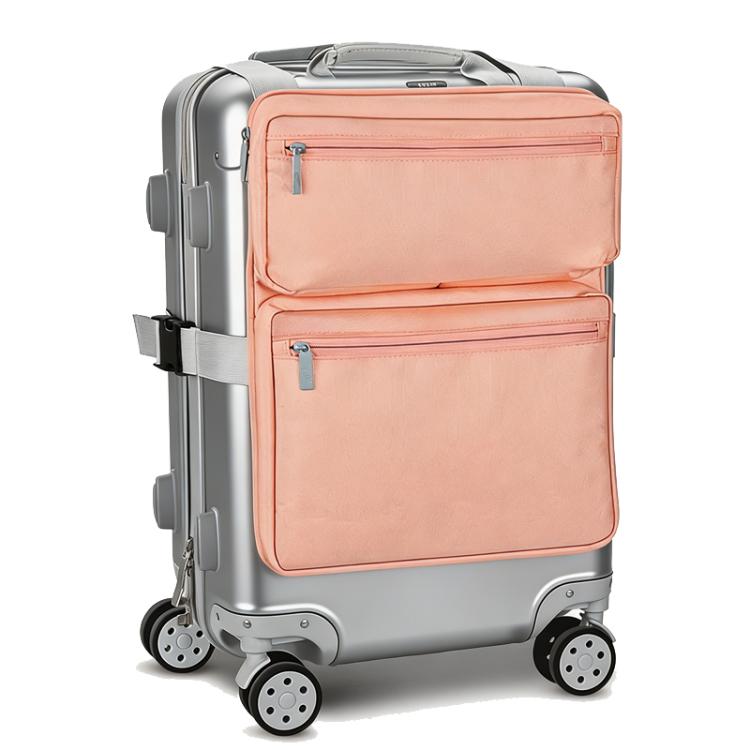 Apricot luggage attachment organizer bag with two zippered front compartments
