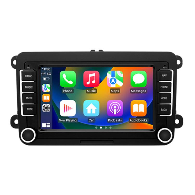 In-dash 7-inch car navigation system with touchscreen menus for phone, music, maps, and messages