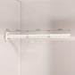 White retractable folding clothes drying rack, bar with 3 folding sections and wall brackets
