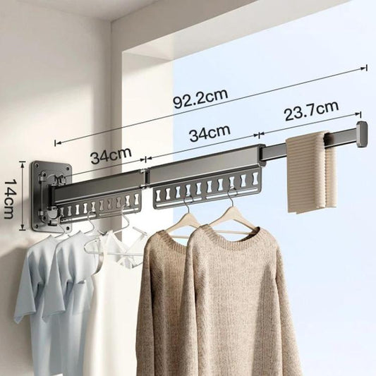 Balcony Folding Clothes Drying Rack Household Drill-Free Retractable Clothes Rod, 1-Fold Grey, 1-Fold White, 2-Fold Grey, 2-Fold White, 3-Fold Grey, 3-Fold White