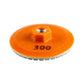 Orange one-piece diamond grinding disc, grit 300, for tile edge grinding