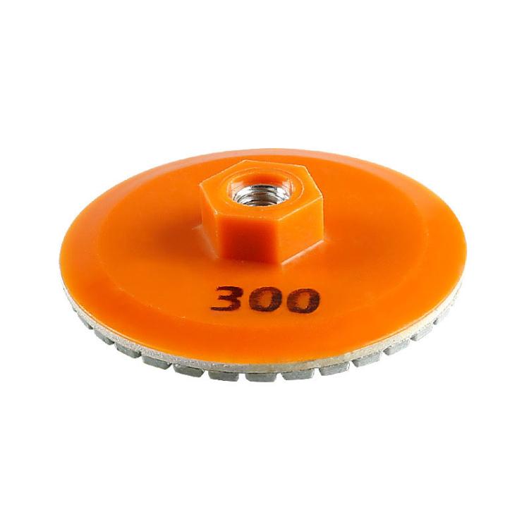 Orange one-piece diamond grinding disc, grit 300, for tile edge grinding