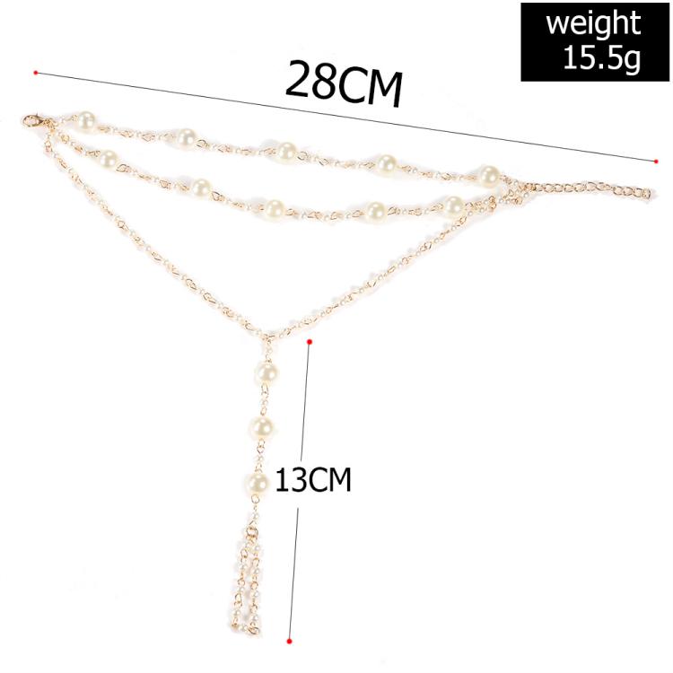 Simple Multi-Layer Pearl Anklet for Beachwear