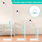 Height-adjustable baby monitor stand with flexible arm and white base