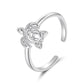 Copper Plated With White Gold Adjustable Ocean Life Opening Ring, YIR302-E, YIR303-E, YIR304-E