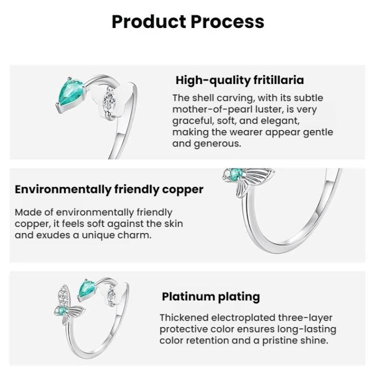Silver butterfly double-layer ring shown in a product process diagram