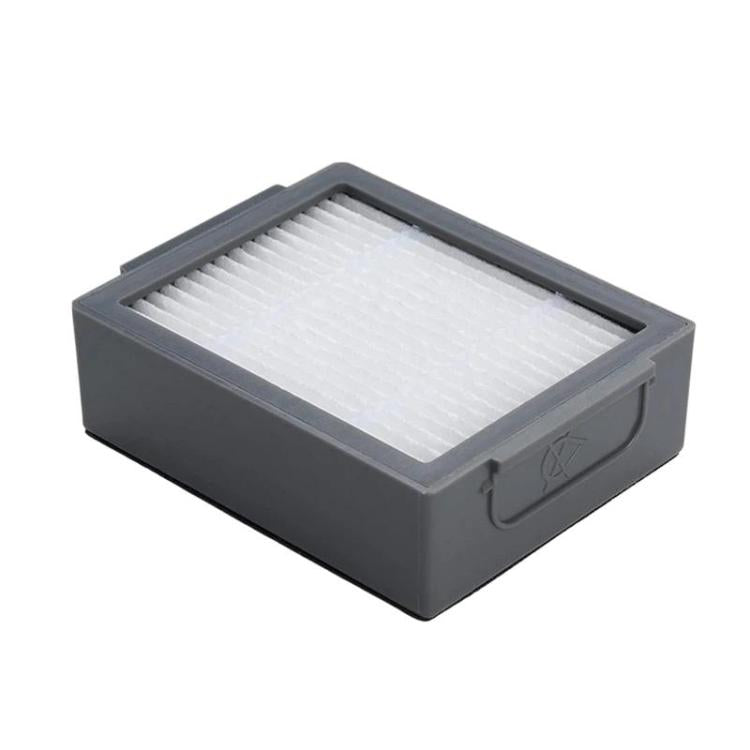 Pleated filter cartridge in gray frame for robot vacuum accessory kit