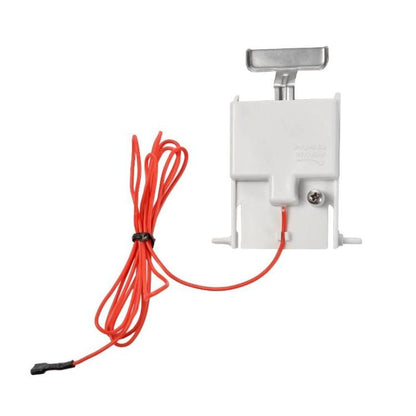 Ice thickness control board with red wiring and metal mounting bracket for ice maker
