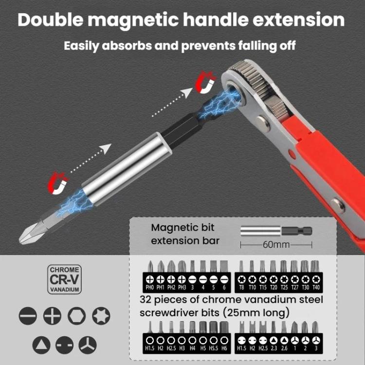1/4 inch screwdriver bit extension with magnetic shaft and red-and-black handle